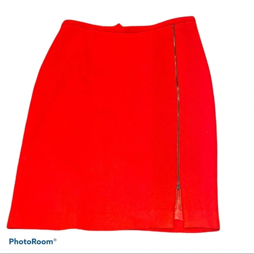 Ross Mayer vintage orange Wool lane midi  skirt 12
